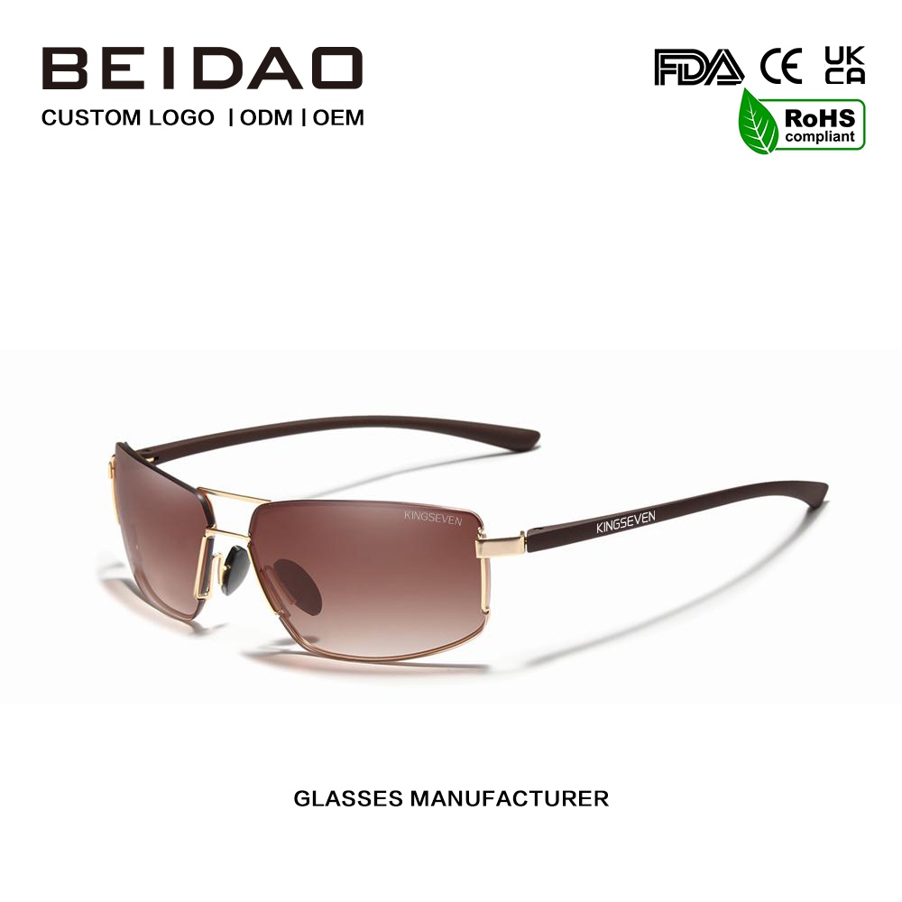 Unisex vintage kvadratna aluminijasta polarizirana sončna očala